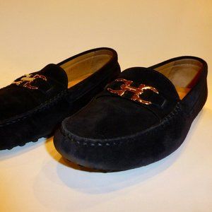 Classic Ferragamo Horse bit suede loafers